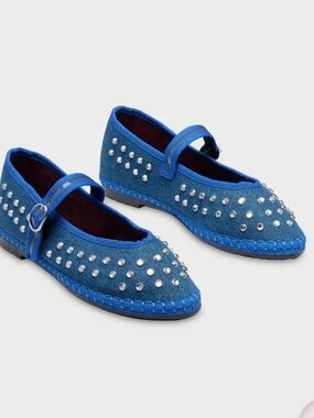 Flabelus Mae Cristal Soshi Blue Jean Flats